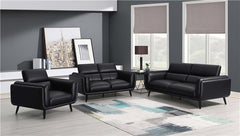 Shania 3-piece Upholstered Low Back Sofa Set Black - 509921-S3