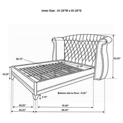 Barzini Upholstered Queen Wingback Bed White - 300843Q