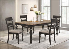 Bridget 5-piece Rectangular Dining Set Brown Brushed and Charcoal Sandthrough - 108221-S5