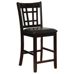 Lavon Upholstered Counter Height Stools Black and Espresso (Set of 2) - 102889