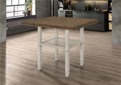 Sarasota Counter Height Table with Shelf Storage Nutmeg and Rustic Cream - 192818