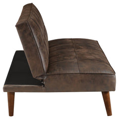 Jenson Upholstered Tufted Convertible Sofa Bed Dark Coffee - 360237