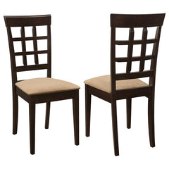 Gabriel Lattice Back Side Chairs Cappuccino and Tan (Set of 2) - 100772