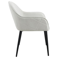 Emma Upholstered Dining Arm Chair Fog Grey and Black (Set of 2) - 115592