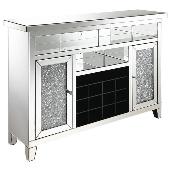 Melinda 2-door Wine Cabinet with Lighting Mirror - 183627
