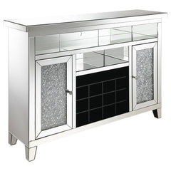 Melinda 2-door Wine Cabinet with Lighting Mirror - 183627