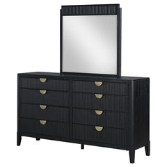 Brookmead 8-drawer Dresser with Mirror Black - 224713M
