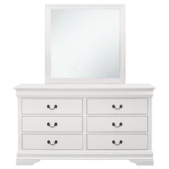 Louis Philippe 6-drawer Dresser with Mirror White - 204693M