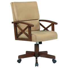 Marietta Upholstered Game Chair Tobacco and Tan - 100172