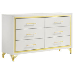 Lucia 4-piece Queen Bedroom Set Beige and White - 224731Q-S4