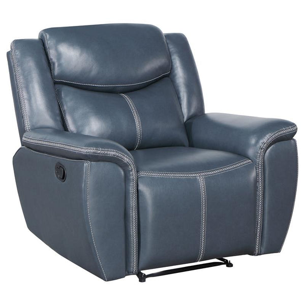 Sloane Upholstered Padded Arm Recliner Chair Blue - 610273