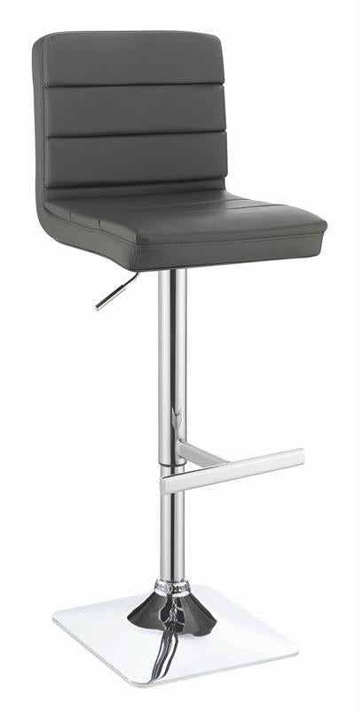 Bianca Upholstered Adjustable Bar Stools Grey and Chrome (Set of 2) - 120696
