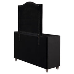 Deanna 7-drawer Rectangular Dresser with Mirror Black - 206103M