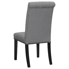 Sherry 5-piece Round Dining Set with Grey Fabric Chairs - 115490-S5G