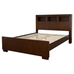 Jessica California King LED Storage Bookcase Bed Cappuccino - 200719KW