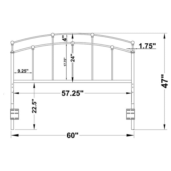 Bryant Metal Queen or Full Open Frame Headboard Black - 300190QF