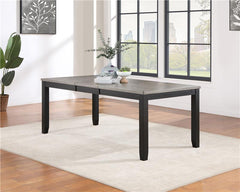 Elodie Rectangular Dining Table with Extension Grey and Black - 121221