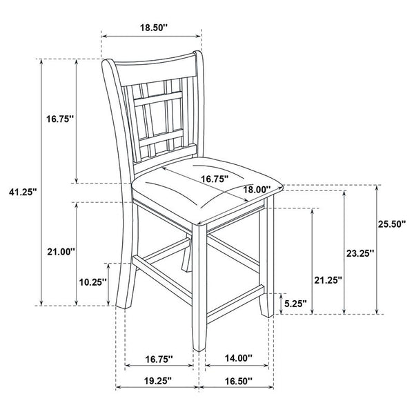 Lavon 5-piece Counter Height Dining Room Set Espresso and Black - 102888-S5