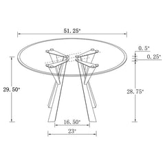 Alaia Round Glass Top Dining Table Clear and Chrome - 190710