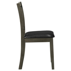 Parkwood 5-piece Dining Set with Square Table and Slat Back Side Chairs Charcoal Grey and Black - 150410