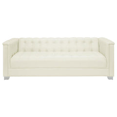 Chaviano Upholstered Track Arm Sofa Pearl White - 505391
