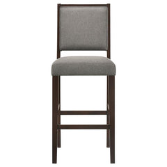 Bedford Upholstered Open Back Bar Stools with Footrest (Set of 2) Grey and Espresso - 183472