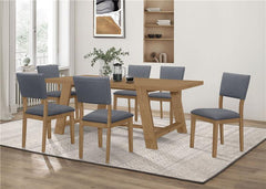 Sharon Open Back Padded Upholstered Dining Side Chair Blue and Brown (Set of 2) - 104172