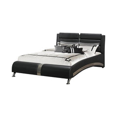 Jeremaine Upholstered California King Sleigh Bed Black - 300350KW