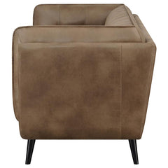 Thatcher Upholstered Tuxedo Arm Tufted Sofa Brown - 509421