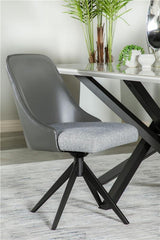 Paulita Upholstered Swivel Side Chairs (Set of 2) Grey and Gunmetal - 110712
