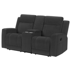 Brentwood Upholstered Motion Reclining Loveseat Black - 610285