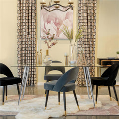 Gilman Rectangle Glass Top Dining Table - 190621CHR
