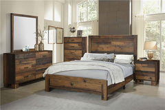 Sidney Wood Eastern King Panel Bed Rustic Pine - 223141KE