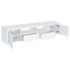 Jude 2-door Engineered Wood 79" TV Stand High Gloss White - 704262