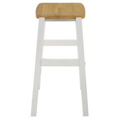 Hollis Wood Counter Height Backless Bar Stool Brown and White (Set of 2) - 122247
