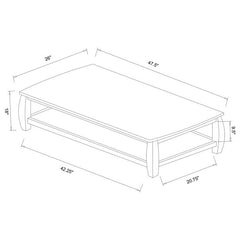 Dixon 1-shelf Rectangular Wood Coffee Table Espresso - 701078