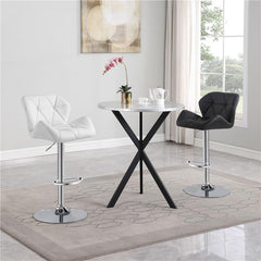 Berrington Adjustable Bar Stools Chrome and White (Set of 2) - 100424