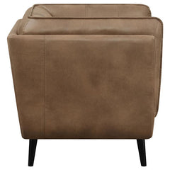 Thatcher Upholstered Tuxedo Arm Tufted Accent Chair Brown - 509423