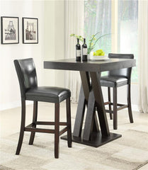 Freda Double X-shaped Base Square Bar Table Cappuccino - 100520