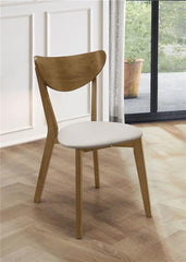 Kersey Dining Side Chairs with Curved Backs Beige and Chestnut (Set of 2) - 103062