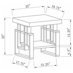 Schmitt Rectangular Side End Table White High Gloss - 705707