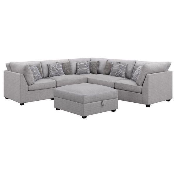 Cambria 6-piece Upholstered Modular Sectional Sofa Grey - 551511-S6B