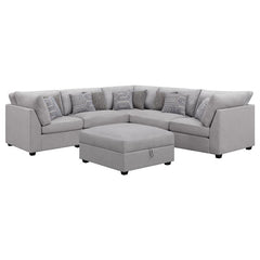 Cambria 6-piece Upholstered Modular Sectional Sofa Grey - 551511-S6B