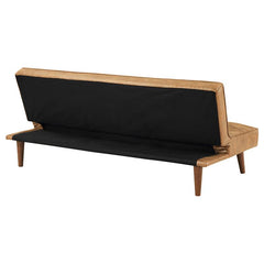 Jenson Upholstered Tufted Convertible Sofa Bed Saddle Brown - 360234