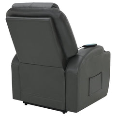 Sanger Upholstered Power Lift Massage Recliner Charcoal Grey - 600498P