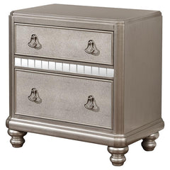 Bling Game 2-drawer Nightstand Metallic Platinum - 204182