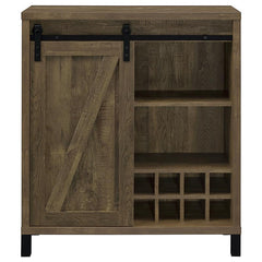 Arlington Bar Cabinet with Sliding Door Rustic Oak - 182852
