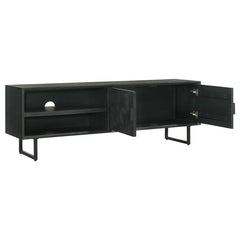 Marsden 2-door Mango Wood 70" TV Stand Charcoal Black - 703003
