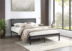 Ricky Metal Full Panel Bed Grey - 302143F