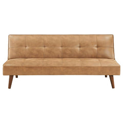 Jenson Upholstered Tufted Convertible Sofa Bed Saddle Brown - 360234